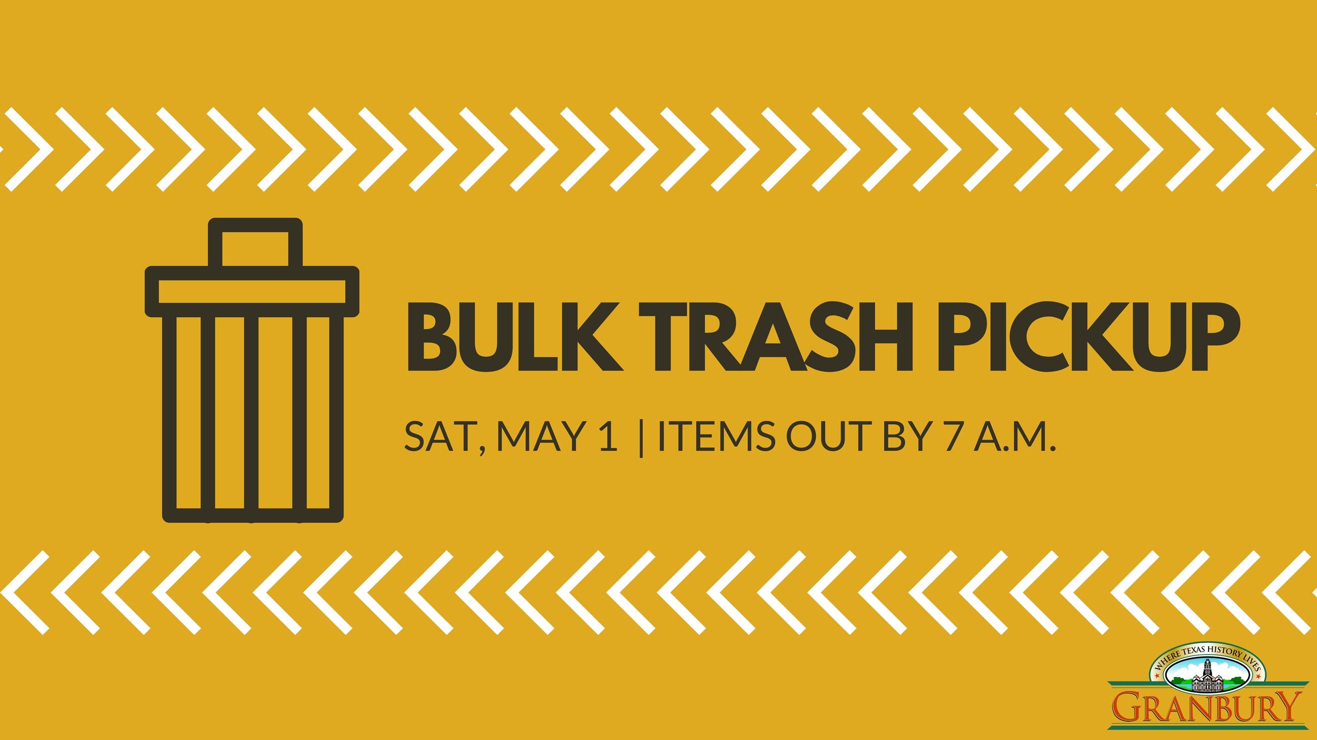Bulk trash pickup is Saturday, April 11. Items out by 7 a.m. (1)