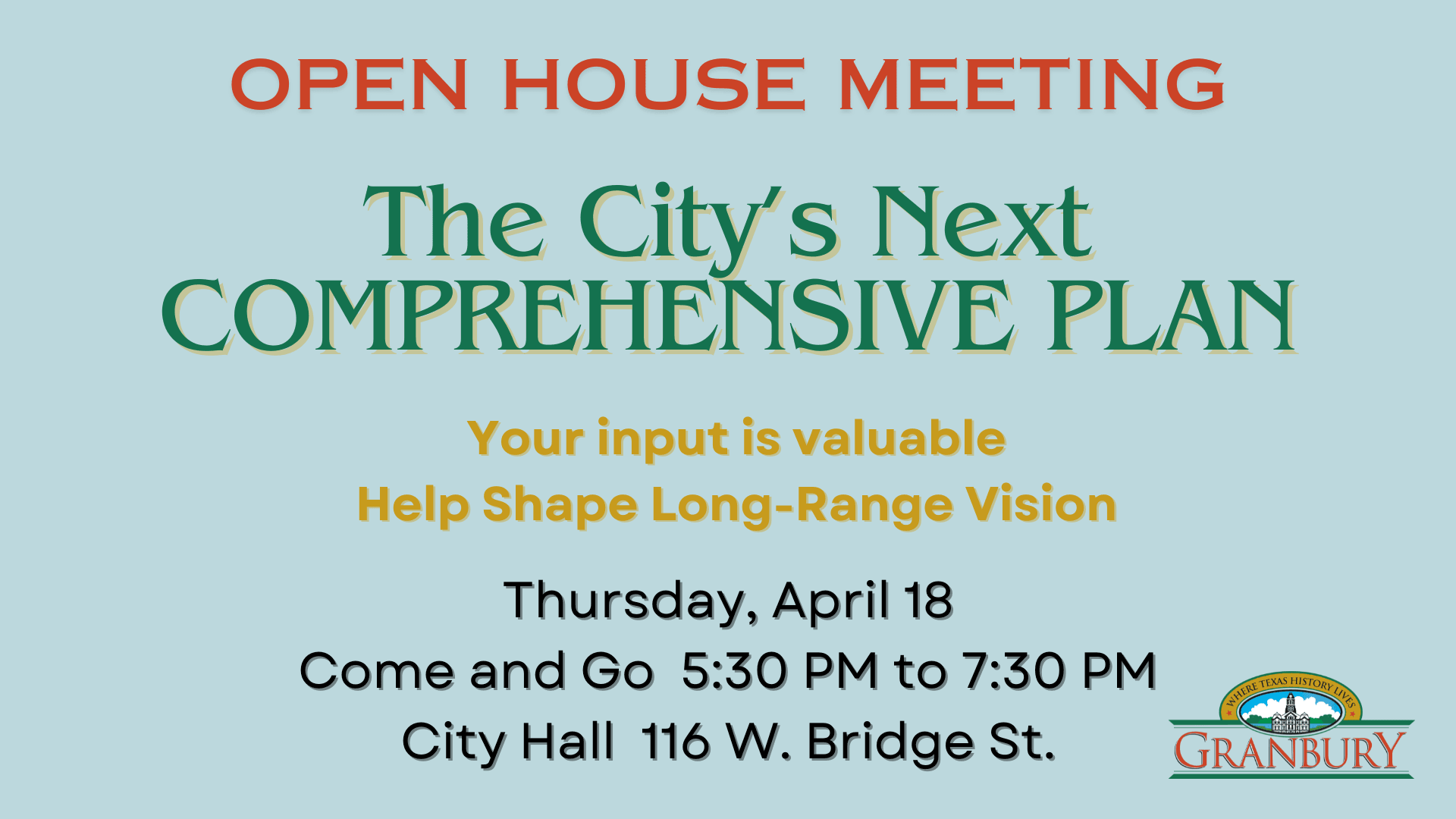 Comprehensive Plan meeting invite