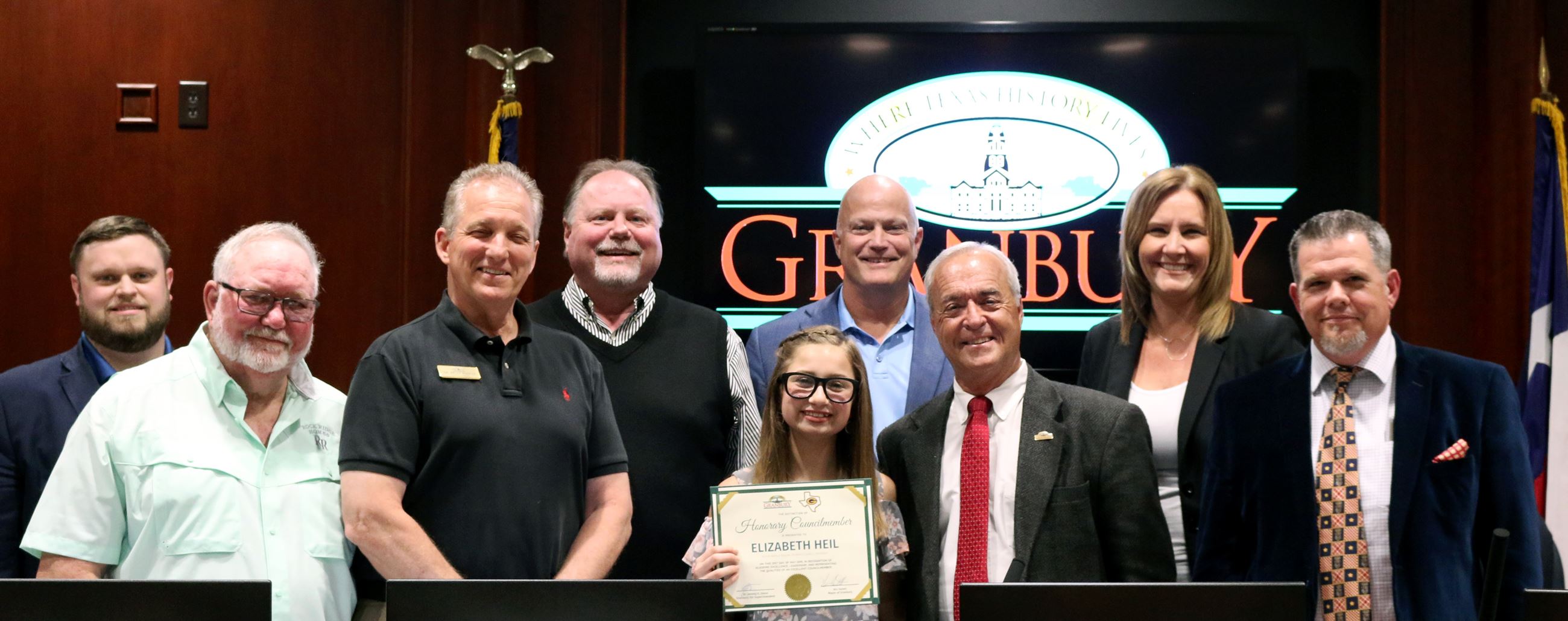 Elizabeth Heil with City Councilmembers