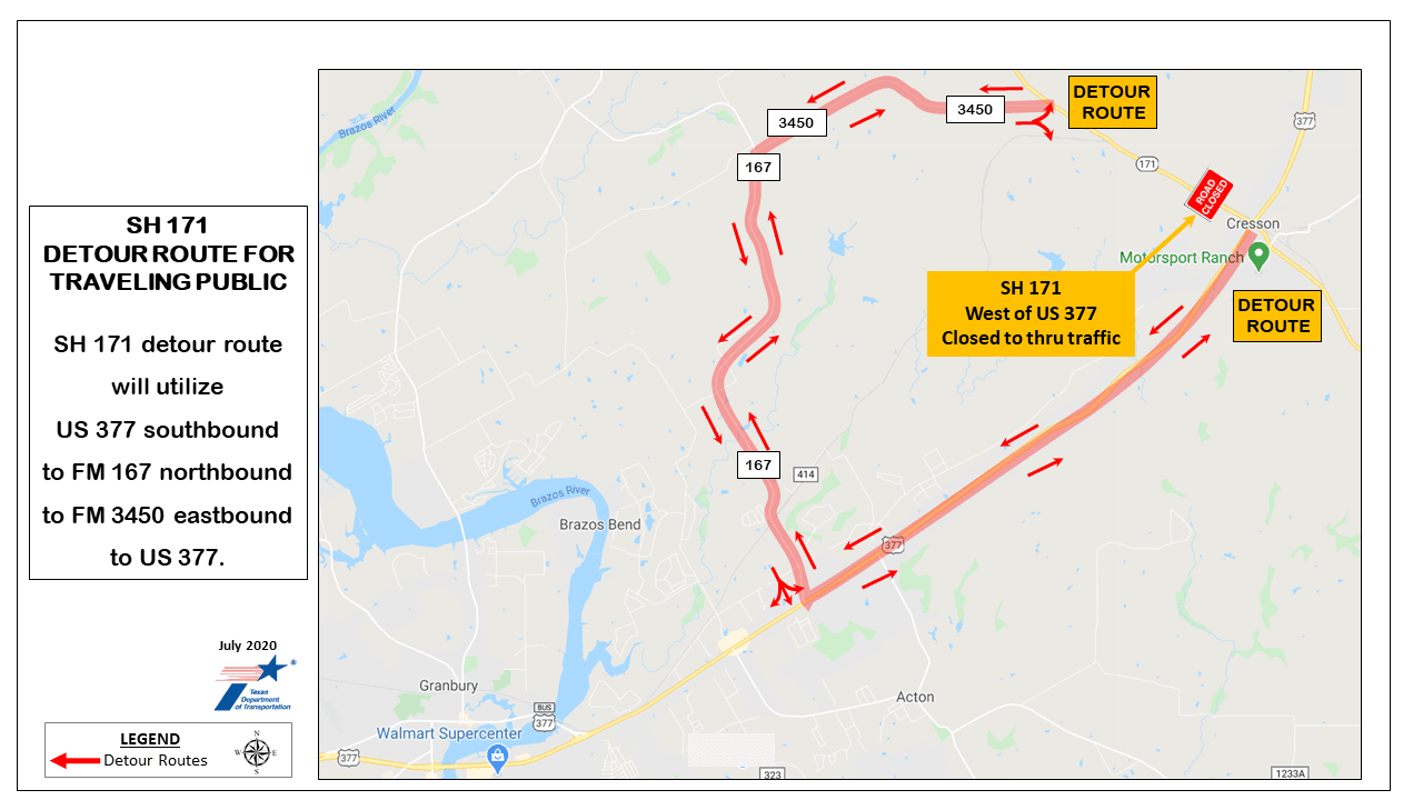 9-28-2020 SH 171 Detour July 2020