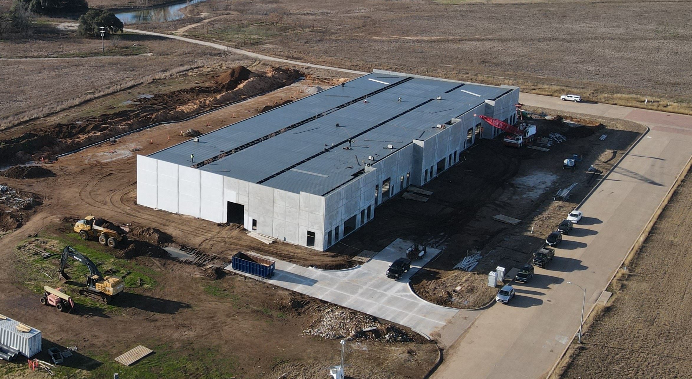 Aerial left view of the Spec Building construction finishing.
